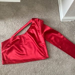 Red satin top